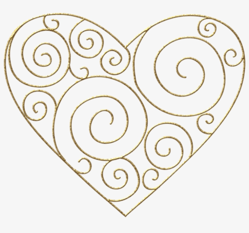 Free Png Transparent Gold Deco Heartpicture Png - Art Deco Hearts, transparent png download
