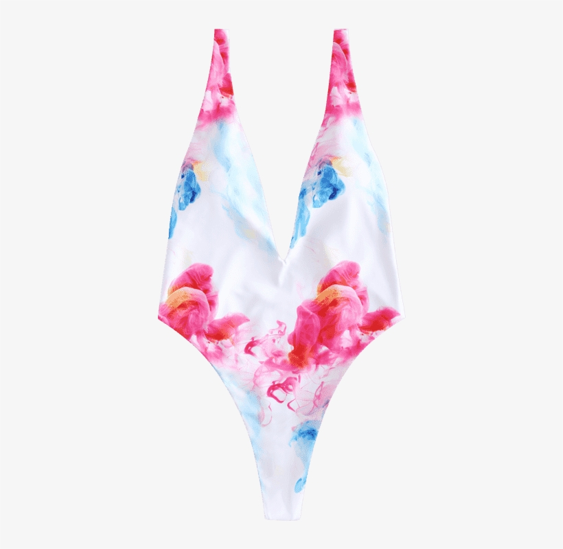 Humo De Pieza Baño Traje Blanco De Gota Tanga Una De - Panties, transparent png download