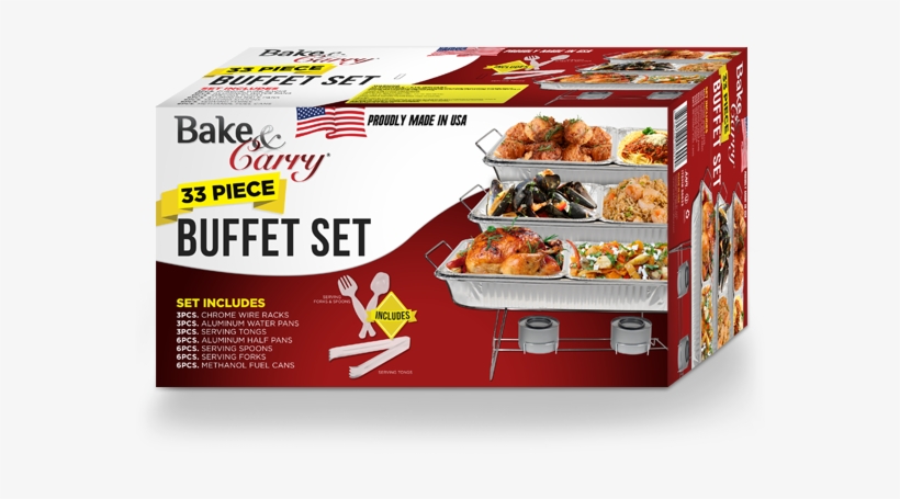 33 Piece Buffet Set - Disposable Chafing Dish Water Pan, transparent png download