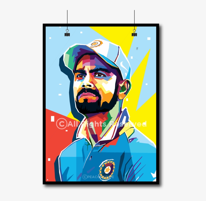 Virat Kholi- The King Of Indian Cricket I Wall Poster - Illustration, transparent png download