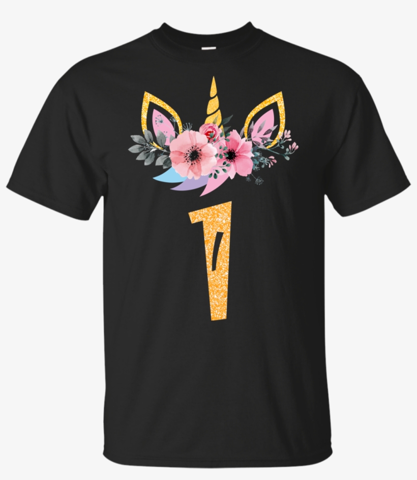 1st Birthday Unicorn Number 1 Year Old Cute T-shirt - Shirt, transparent png download