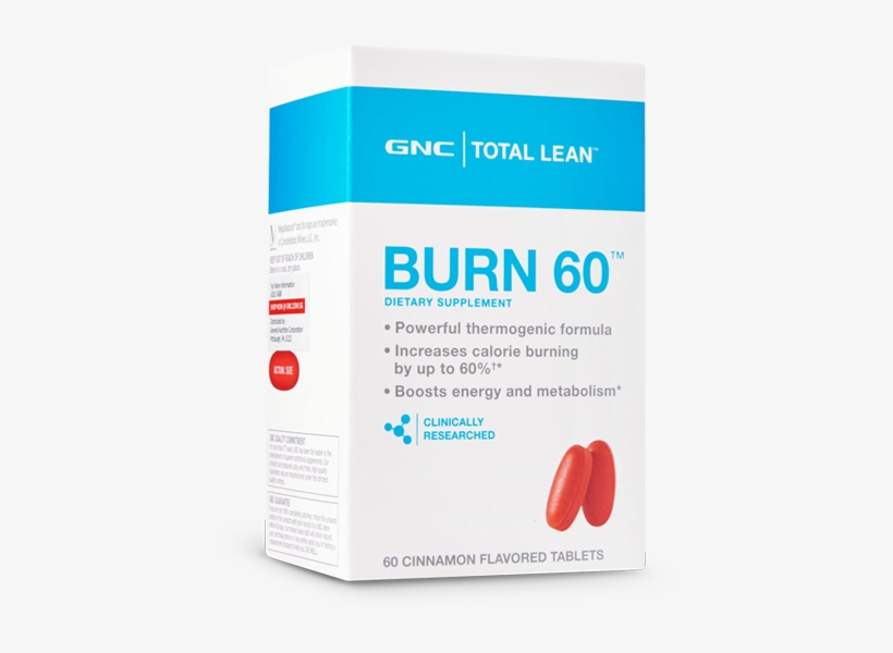 Gnc Total Lean Burn 60™ - Nutrition Facts Label, transparent png download
