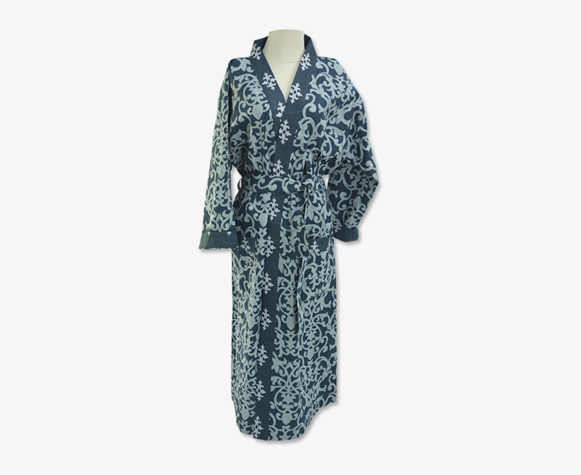 Florence Indigo Grey Kimono Robe - Nightgown, transparent png download