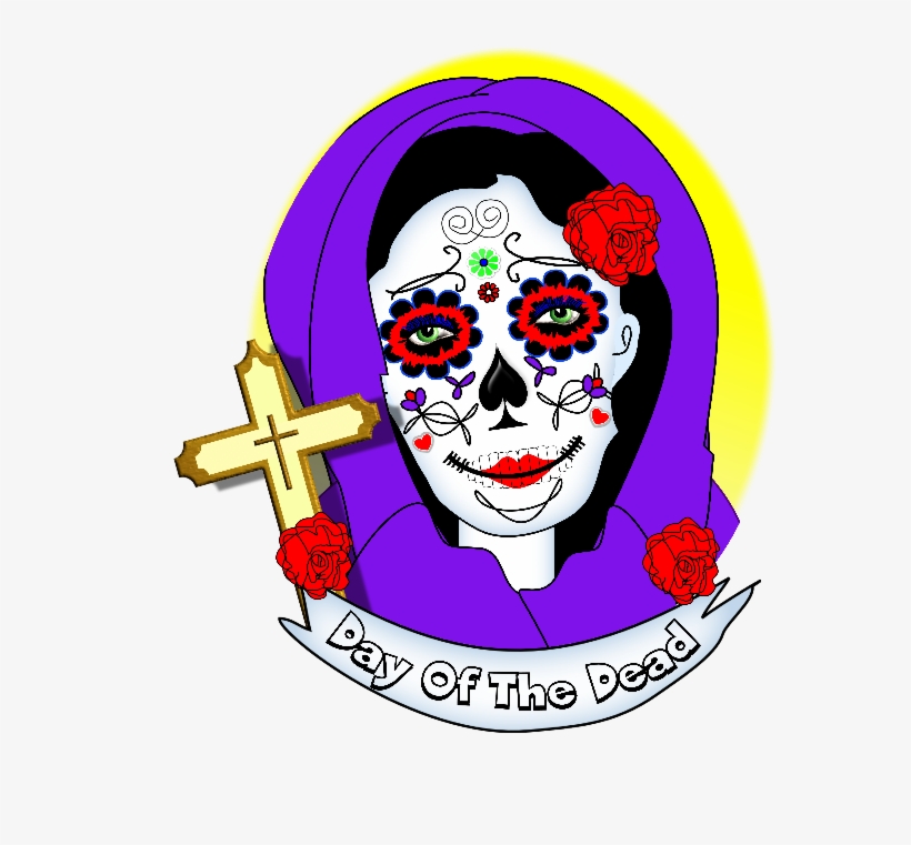 Day Of The Dead Skull - Illustration, transparent png download