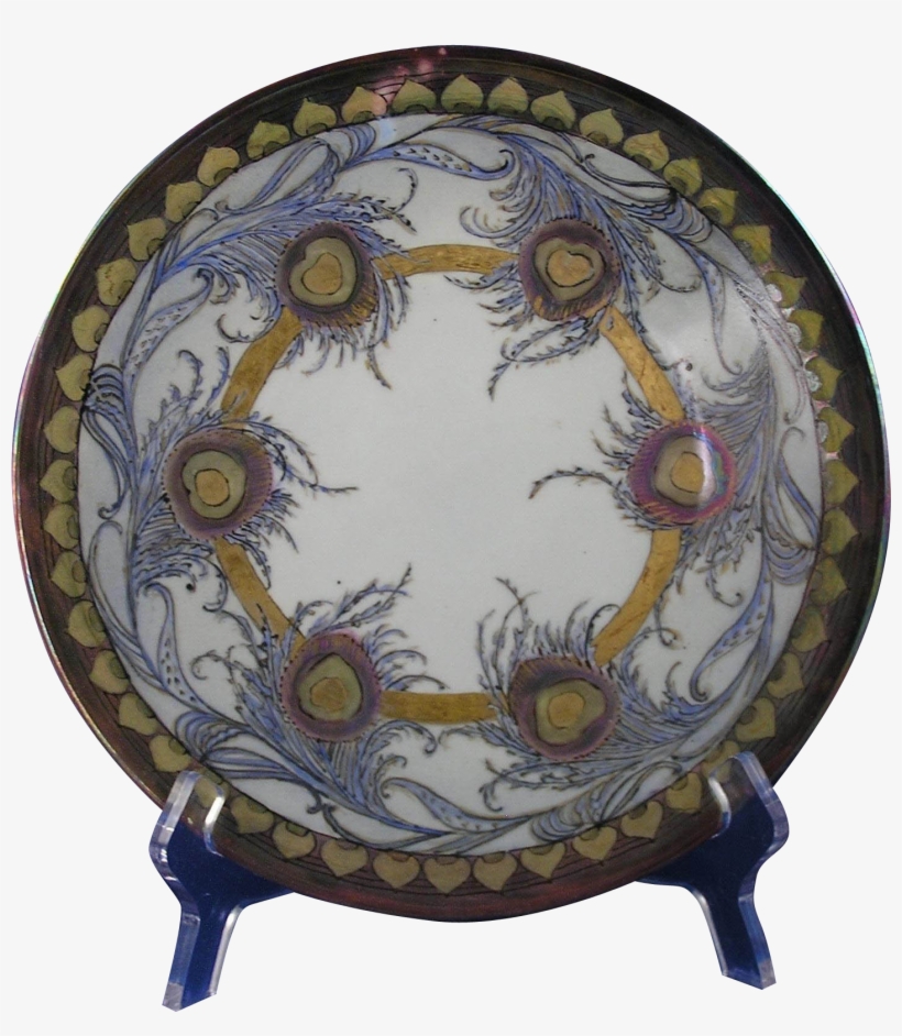 Jean Pouyat Limoges Peacock Feather Motif Plate - Coffee Table, transparent png download