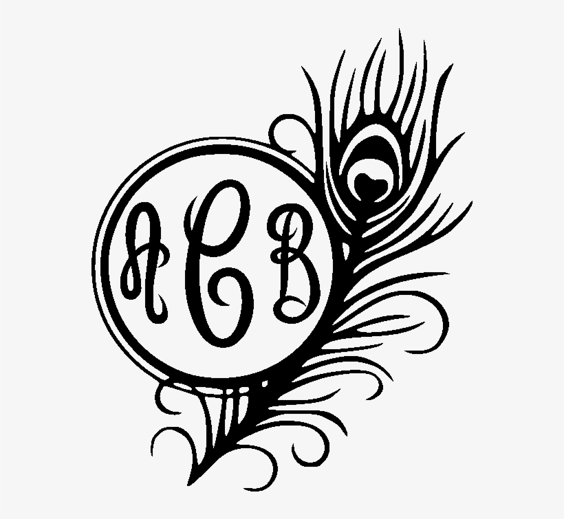 Free Online Tumbler Designer - Peacock Monogram, transparent png download