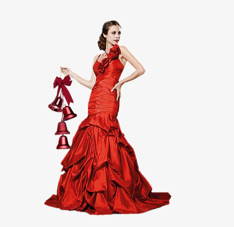 La Belle Robe Rouge De La Femme - Gown, transparent png download