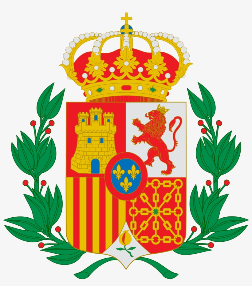 Escudo De España 1874-1931 Con Ramas De Laurel - Escudo España Saboya, transparent png download