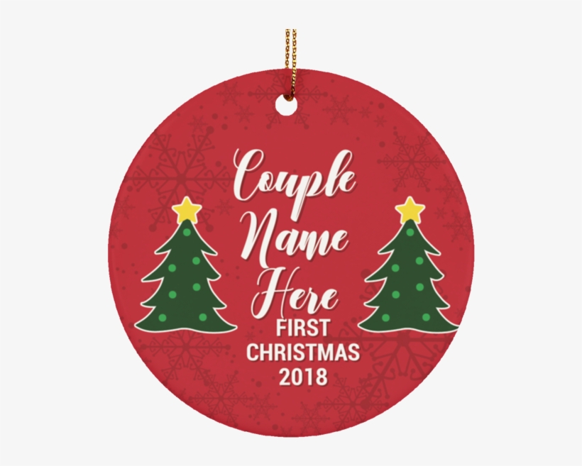 Personalized First Christmas Red Ornament For Couple - Christmas Ornament, transparent png download