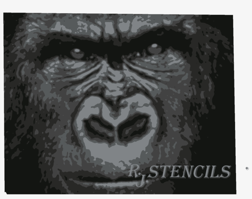 Multilayer Airbrush Stencil Gorilla Face - Fondo De Pantalla Animales Hd, transparent png download