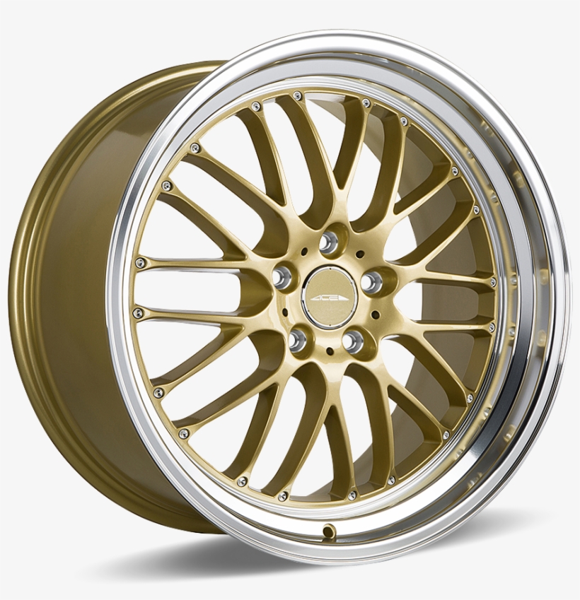 Sl-m D715 Gold With Machined Lip - Gold And Silver Wheels, transparent png download