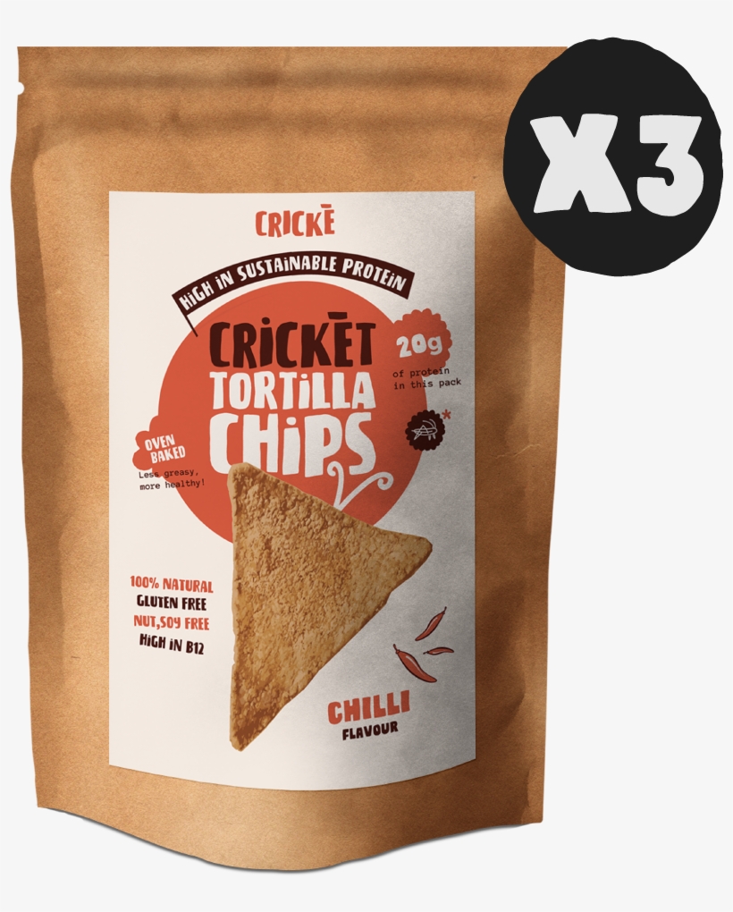 3x Cricket Tortilla Chips Chilli - Bread, transparent png download