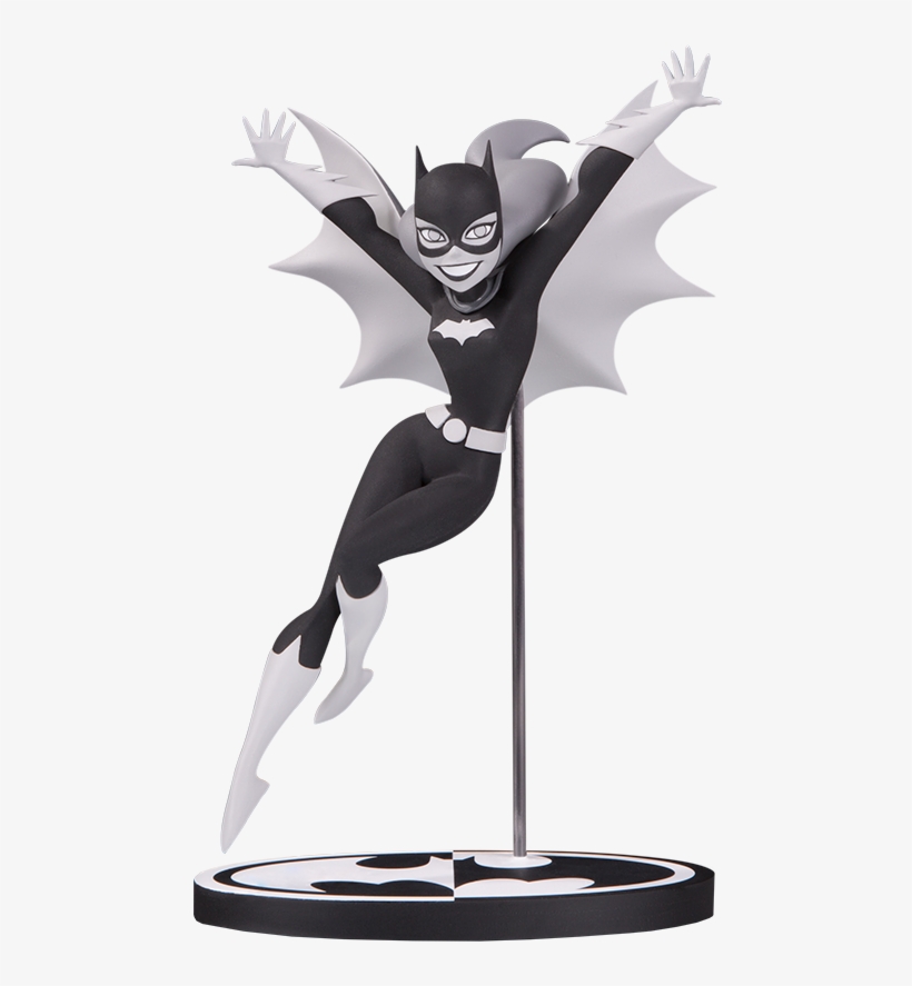 Dc Collectibles Batgirl Statue - Dc Collectibles Black And White Batgirl, transparent png download