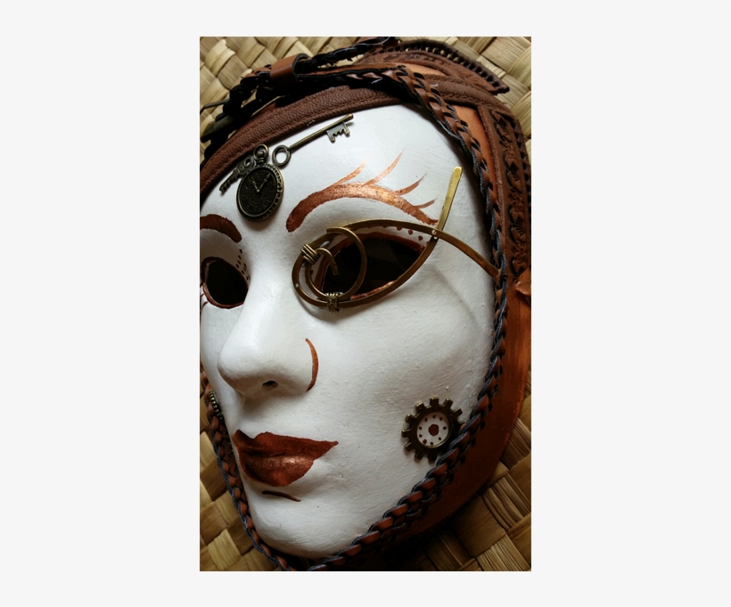 Steampunk Mask With Monocle, And Leather, Brass And - Face Mask, transparent png download