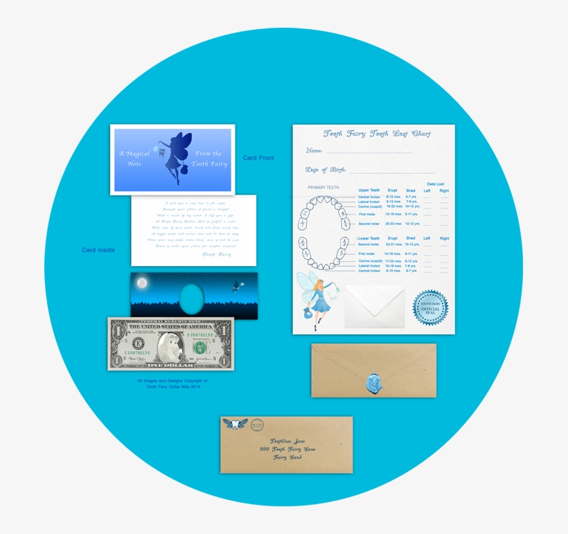 Tooth Fairy Dollar Bill Package - Circle, transparent png download