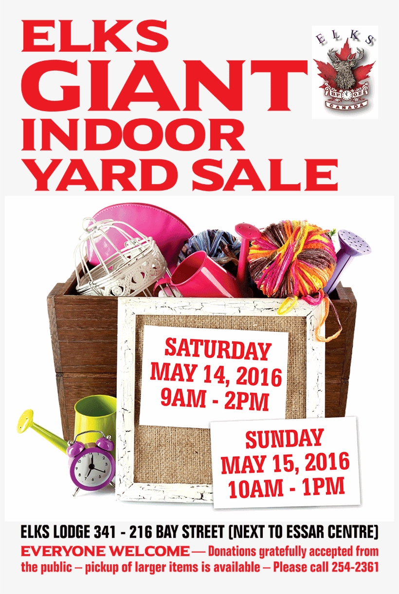 Elks Giant Indoor Yard Sale - Elks Of Canada, transparent png download