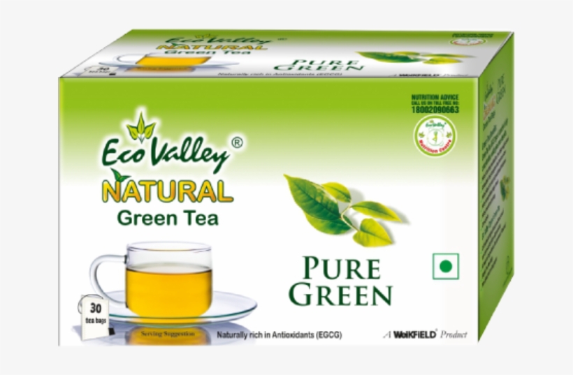 Natural Green Tea Pure Green - Eco Valley Green Tea Bags, transparent png download