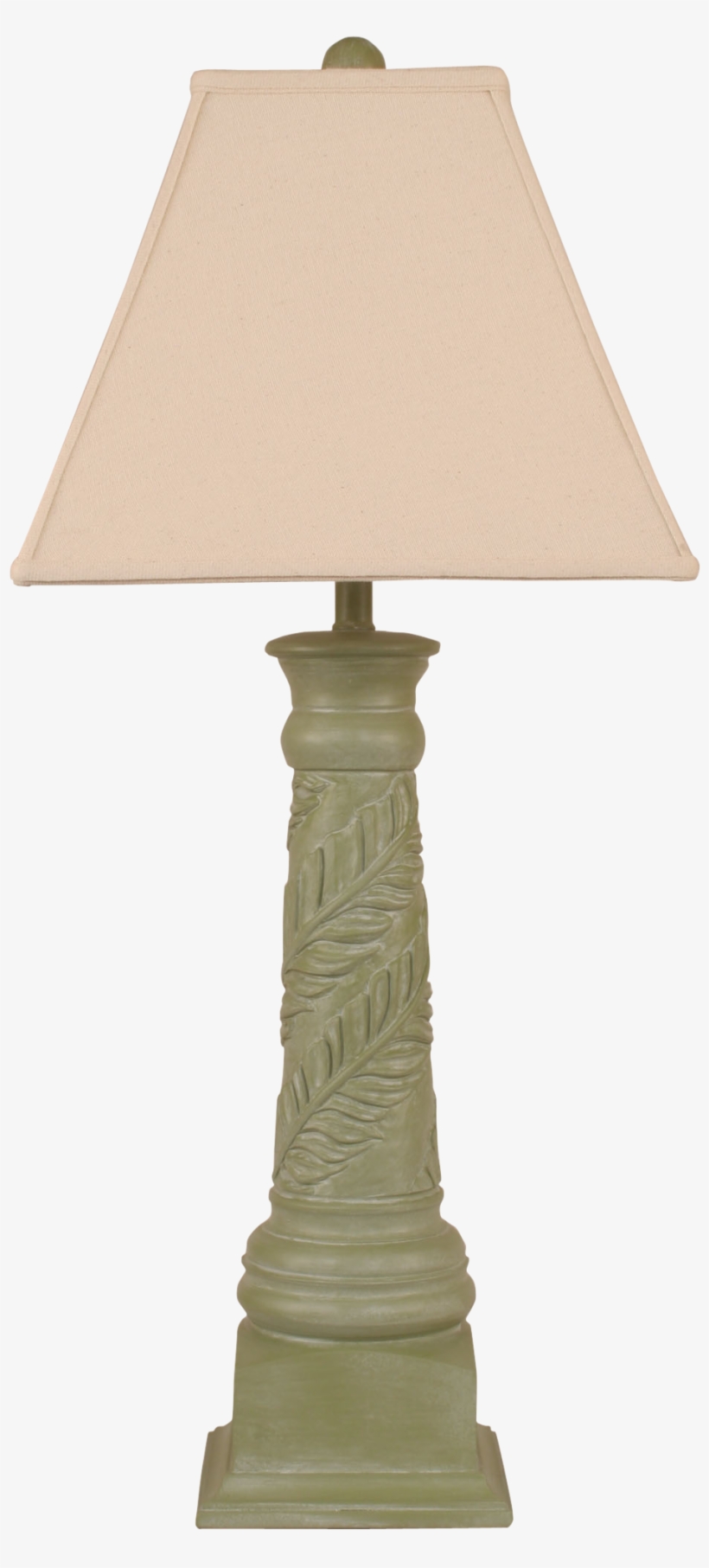 Antique Olive Banana Leaf Table Lamp - Lampshade, transparent png download