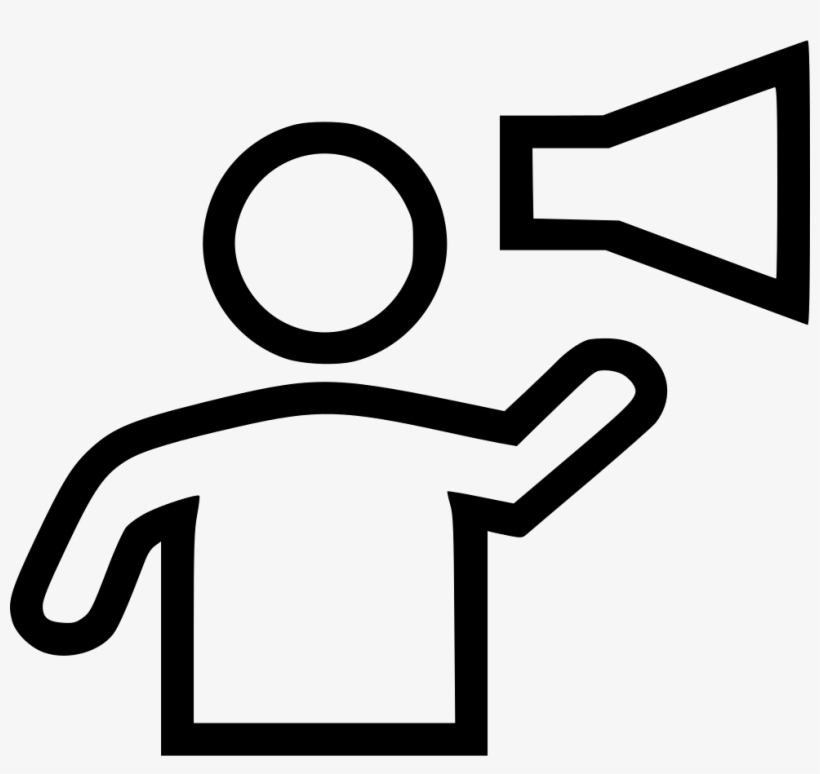 Png File Svg - White Line Icon Announcement Icon, transparent png download