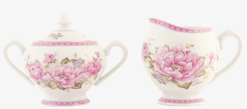 Floral Milk Jug & Sugar Bowl Set - Zuckerdose Rose, transparent png download