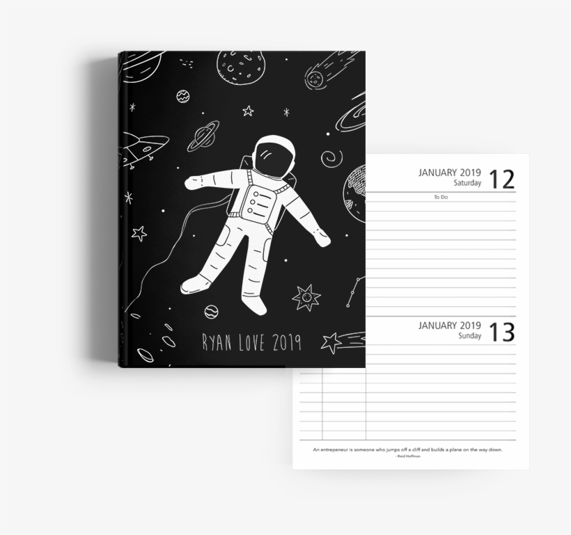 Picture Of Spaceman A5 Hard Cover School Diary - Ski Jumping, transparent png download