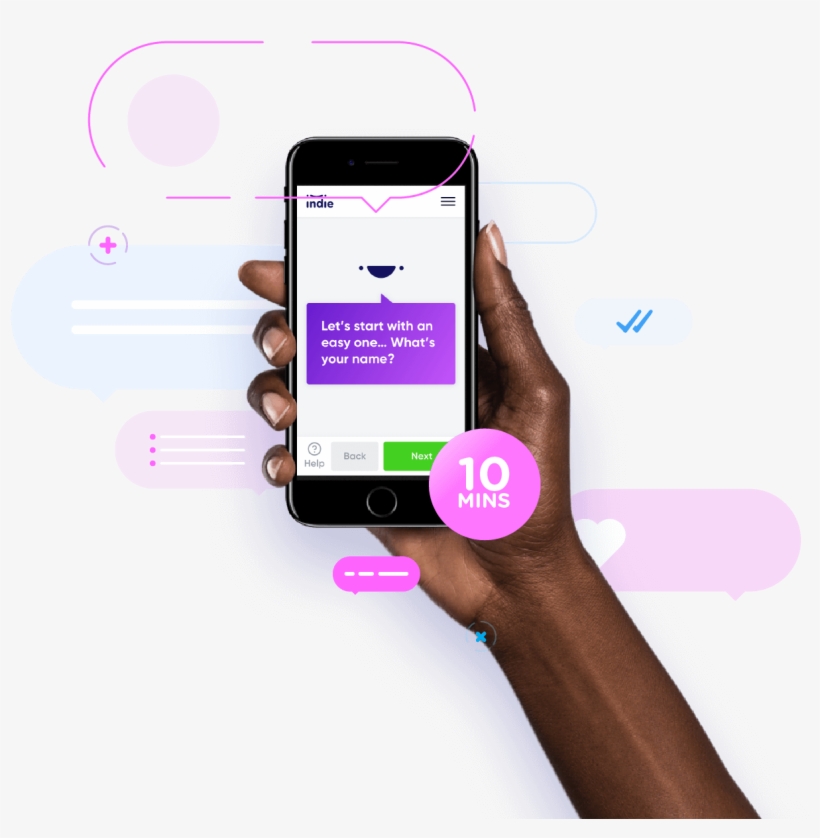 A Hand Holding A Device Which Shows The Indie Signup - Iphone, transparent png download