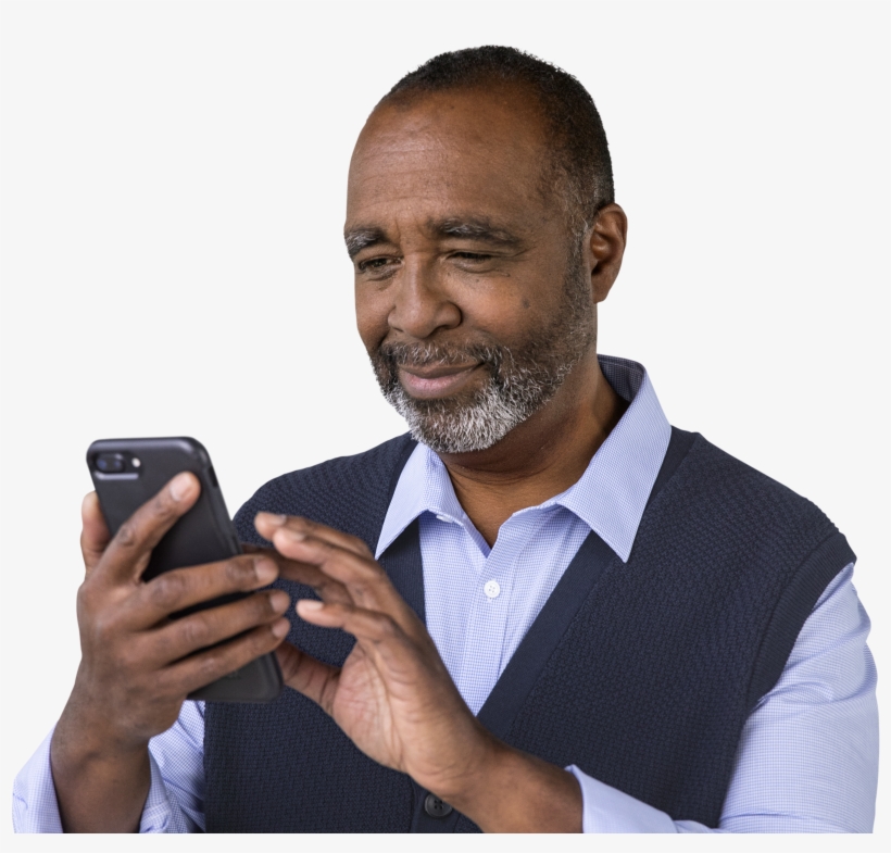 Iclusig 1 Point Happy Man Holding Phone - Gentleman, transparent png download