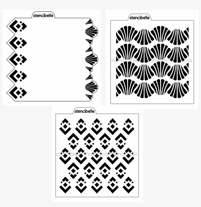 Art Deco Stencil Pack - Illustration, transparent png download
