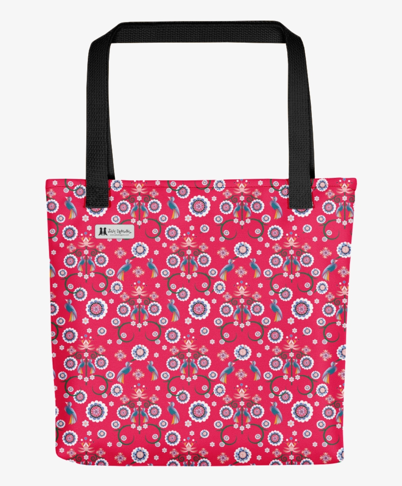 Bird Art Deco Red Tote - Tote Bag, transparent png download