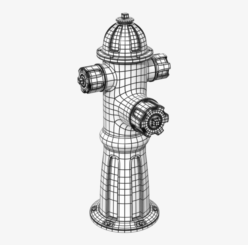 Jpg Fire Hydrant Preview/wireframe - Illustration, transparent png download