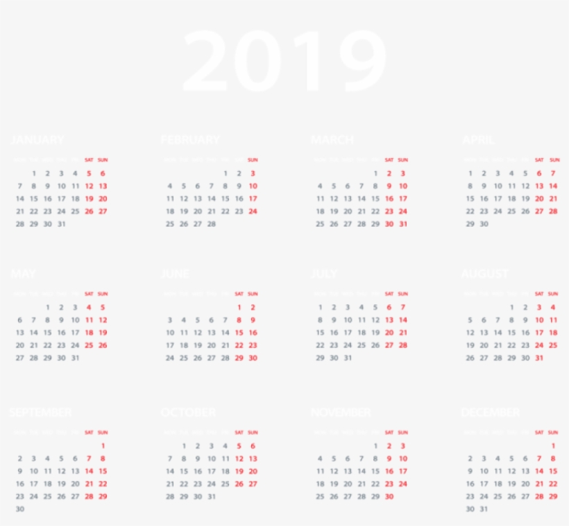 Free Png 2019 Calendar Png - 2011, transparent png download