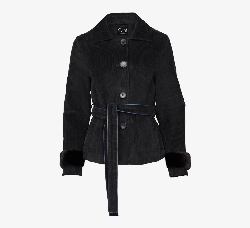 Etheline Baby Cord Jacket Black - Overcoat, transparent png download