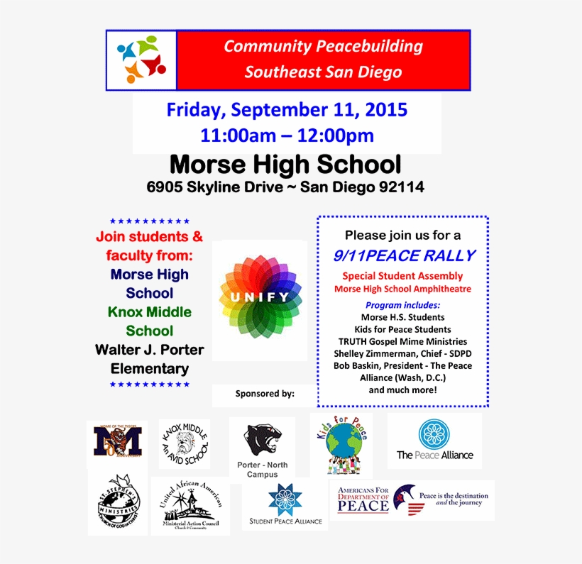 9 11 15 Morse Peace Rally - Unify Software And Solutions Gmbh & Co. Kg., transparent png download