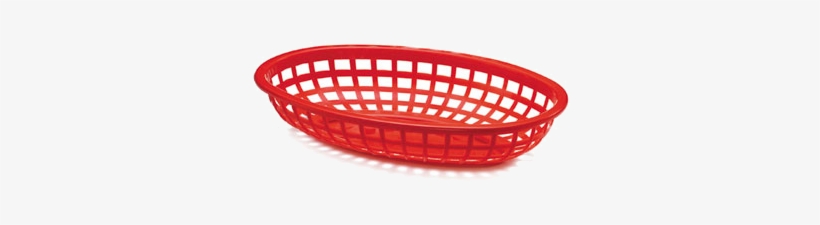 C1074r Basket Plastic Oval Red Fast Food Classic 9 - Basket, transparent png download