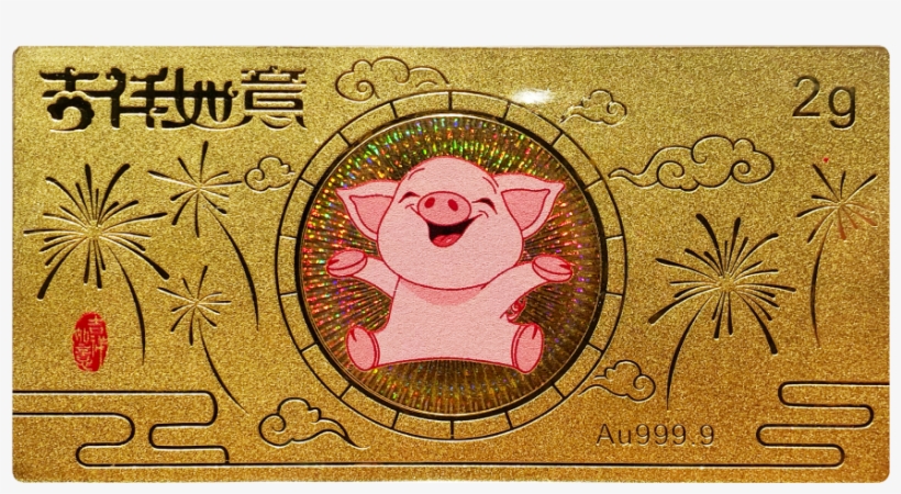 Gold Numis Red Packet Pink Pig 2g Gold Foil - Pig, transparent png download