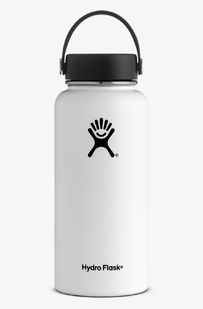 Hydro Flask 32oz Wide Mouth - Hydro Flask Water Bottle White, transparent png download