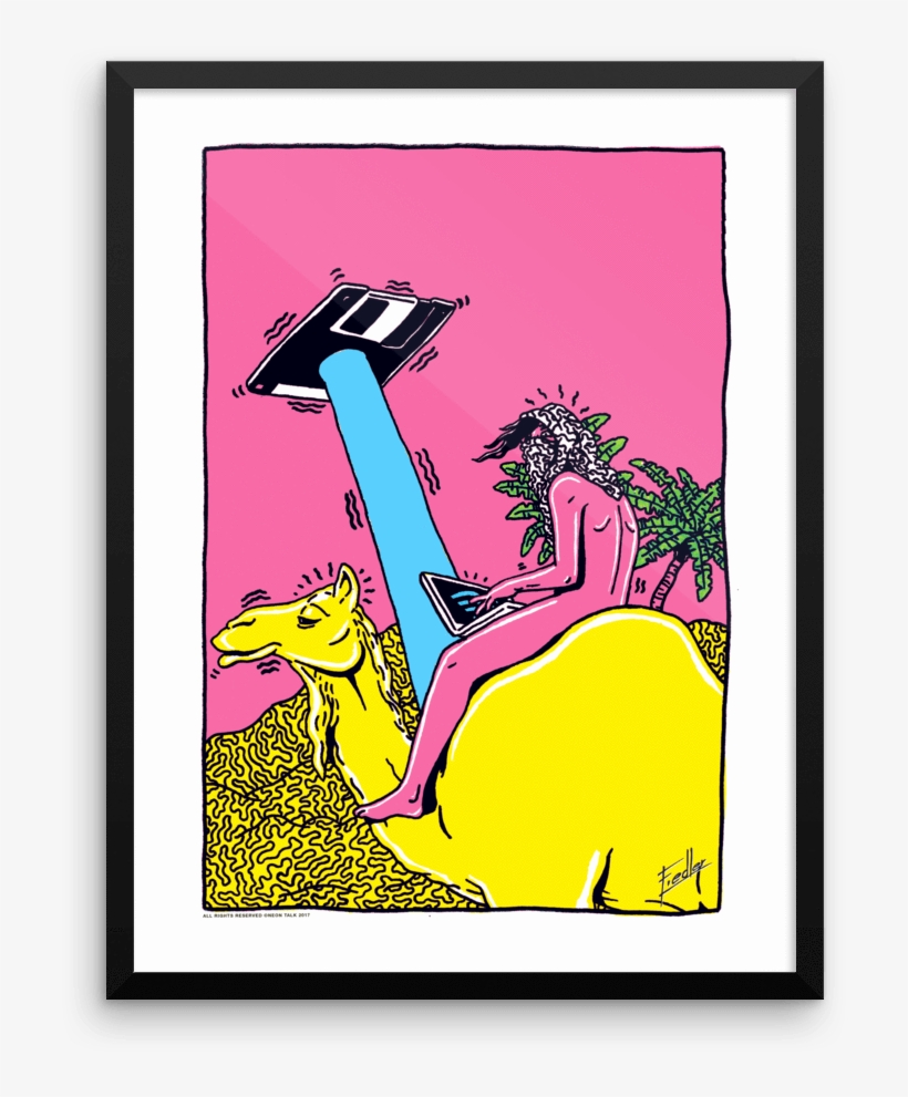 "floppy Disc Camel" Art Print By Fiedler Neontalk - Picture Frame, transparent png download