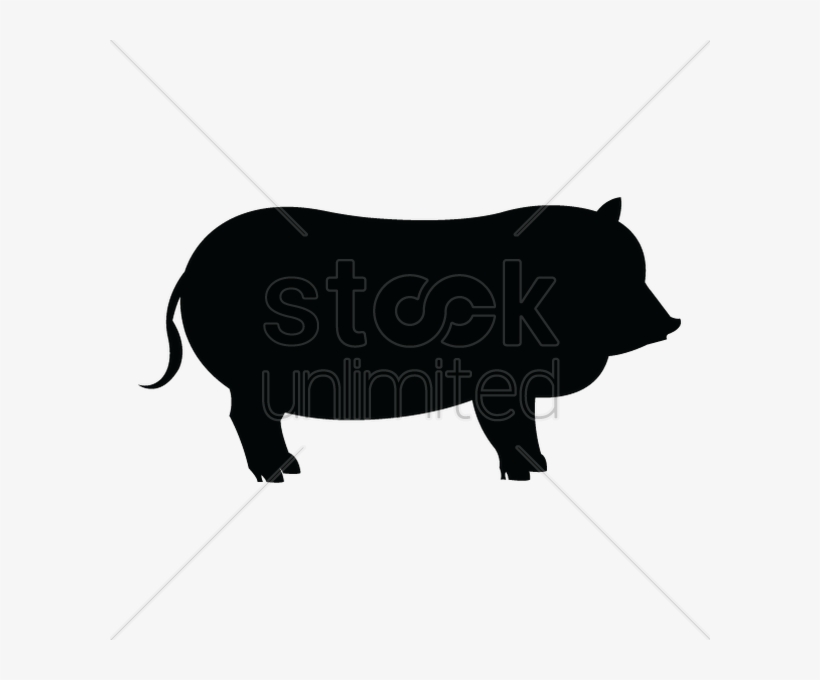 Silhouette Of Pig V矢量图形 - Illustration, transparent png download