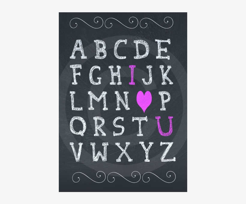 Chalkboard I <3 U Valentines Day Card - Love, transparent png download