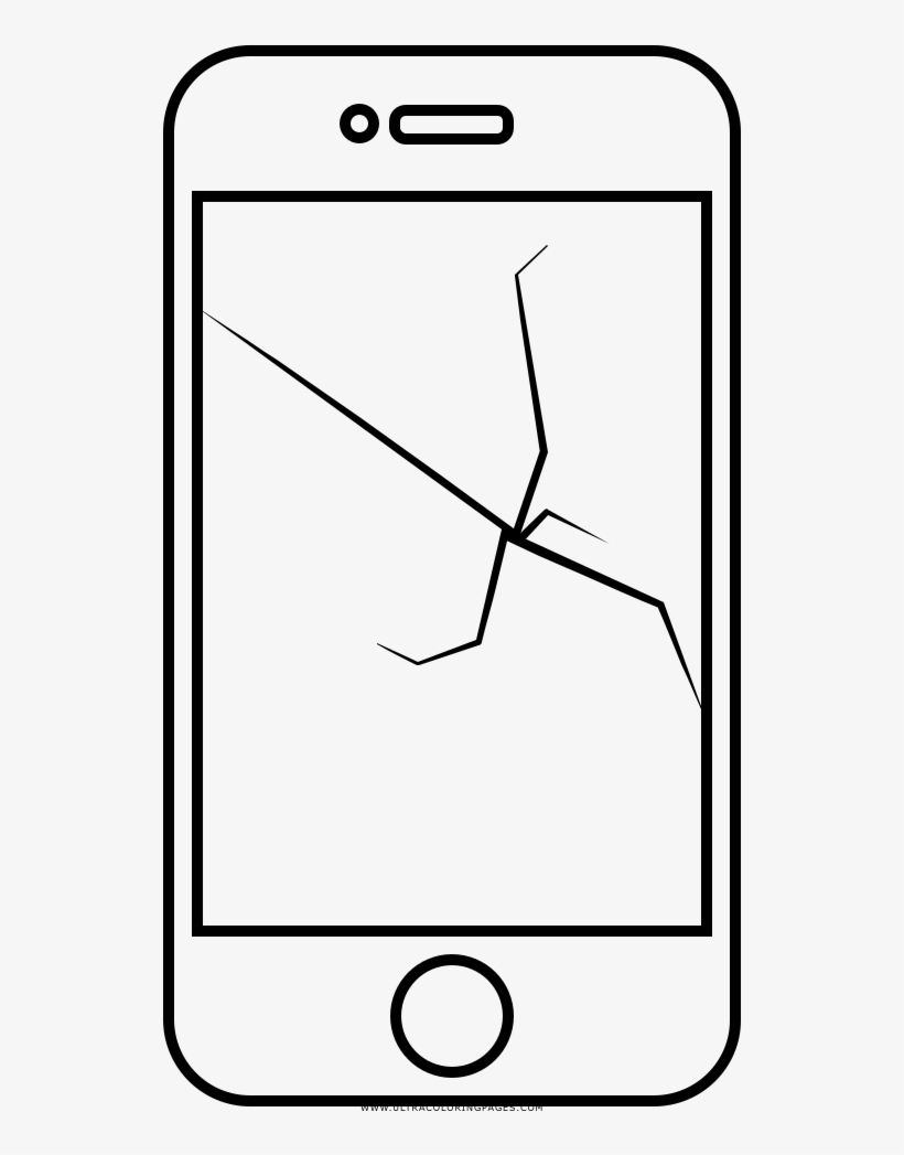 Cracked Screen Coloring Page - Line Art, transparent png download