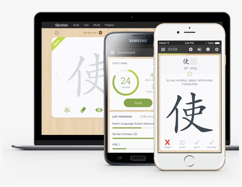 Skritter Is A Great App That Combines Handwriting Input - Iphone, transparent png download
