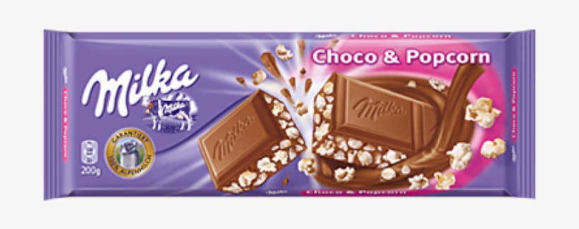 Milka Choco And Popcorn Chocolate Bar - Milka Almond Caramel, transparent png download
