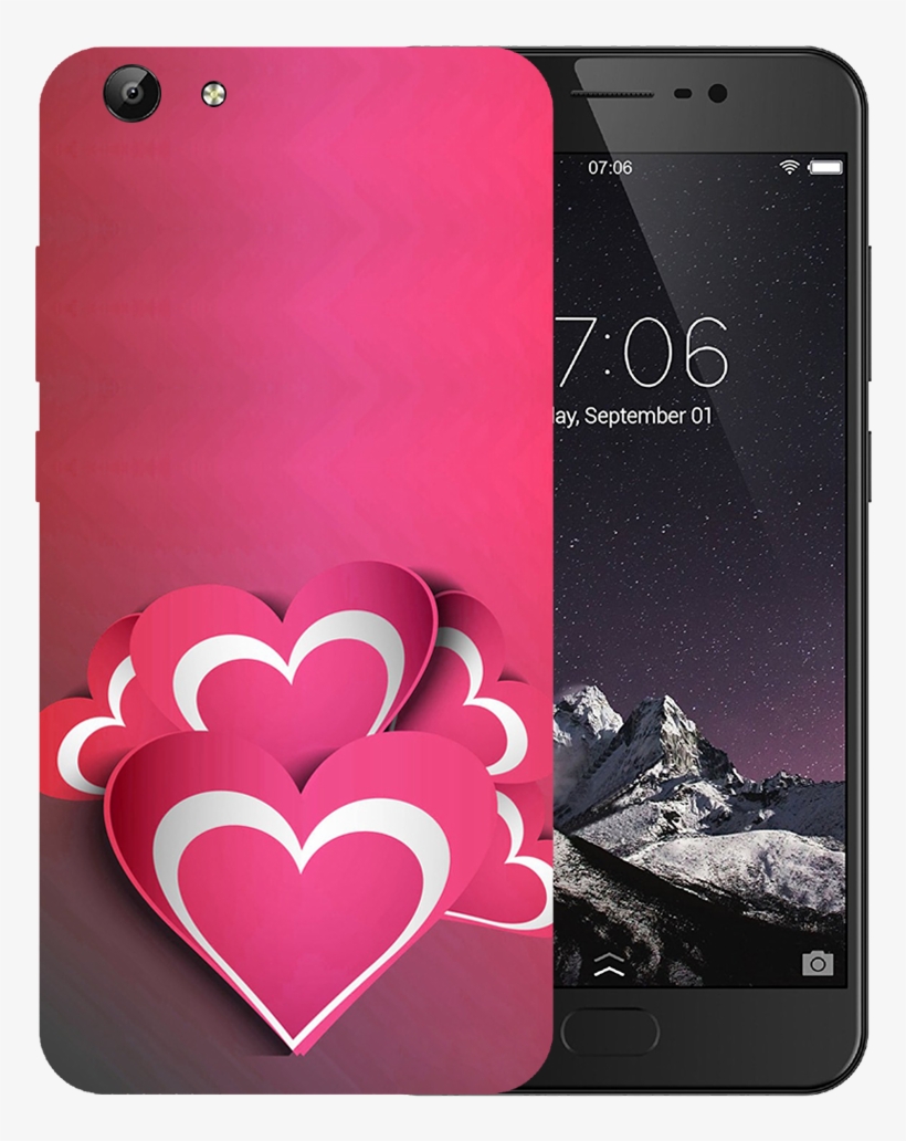 Pink White Hearts Printed Case Cover For Vivo Y69 By - Vivo Y69, transparent png download
