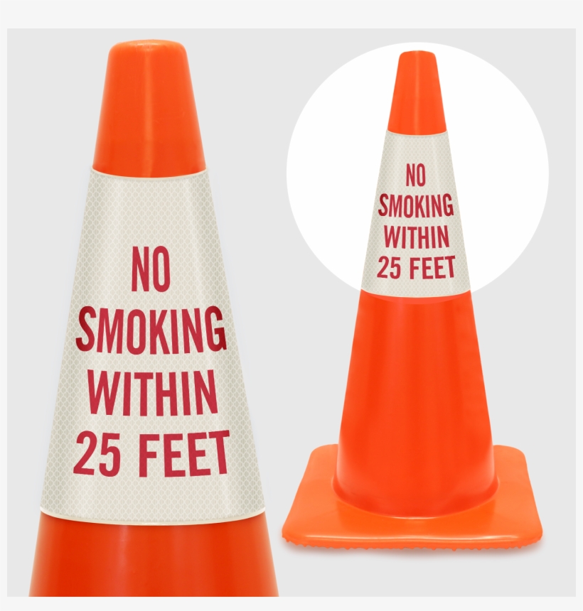 No Smoking Within 25 Feet Cone Collar - Parking Signs, transparent png download