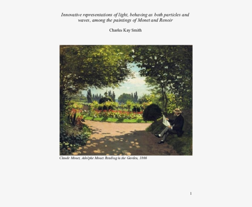 Doc - Claude Monet Adolphe Monet Reading In The Garden, transparent png download