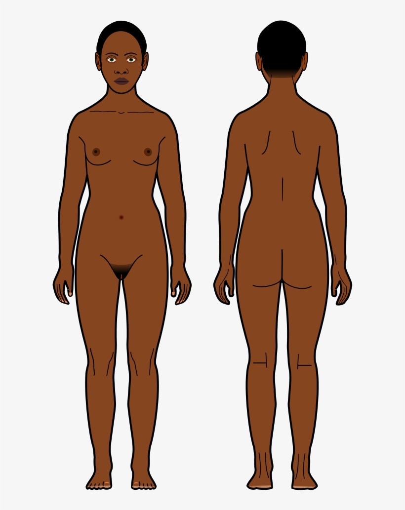 Black Woman Surface Diagram Ahead-behind - Body Black Men, transparent png download