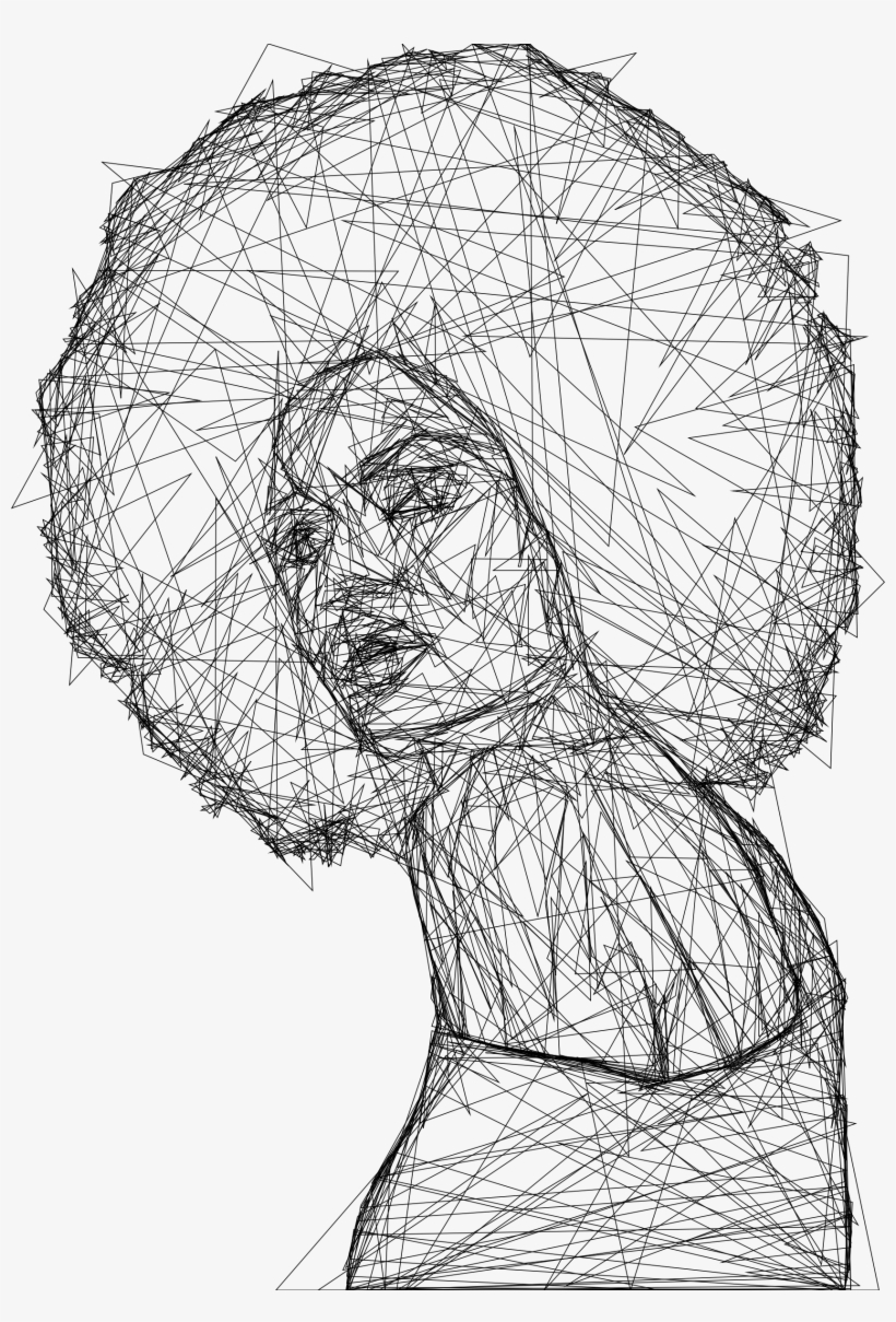 Big Image - Sketch Of Black Woman, transparent png download