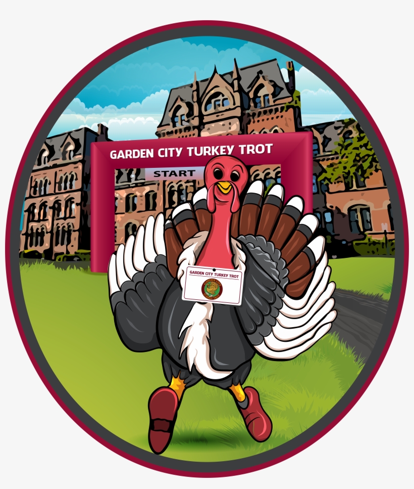 Garden City Turkey Trot Logo - Cartoon, transparent png download