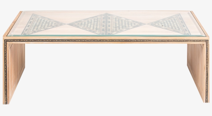 Wooden Table With Four Antique Plates In Mother Of - Coffee Table, transparent png download