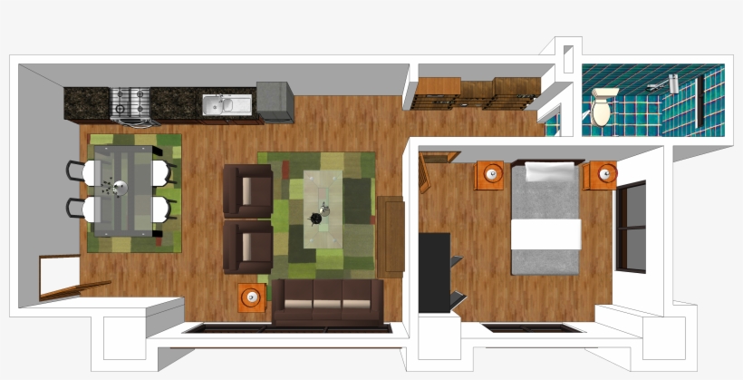 Two-bedroom Without Balcony - Floor Plan, transparent png download